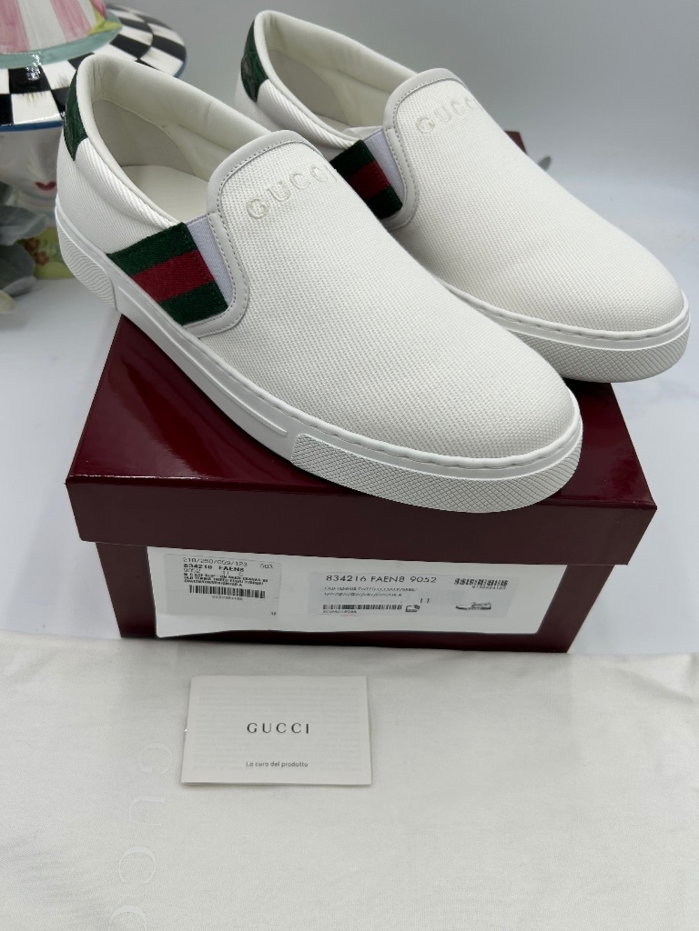 Men’s Gucci Ace Slip-On Sneakers.  Size 11./ fits 12 US.  Made in Italy.